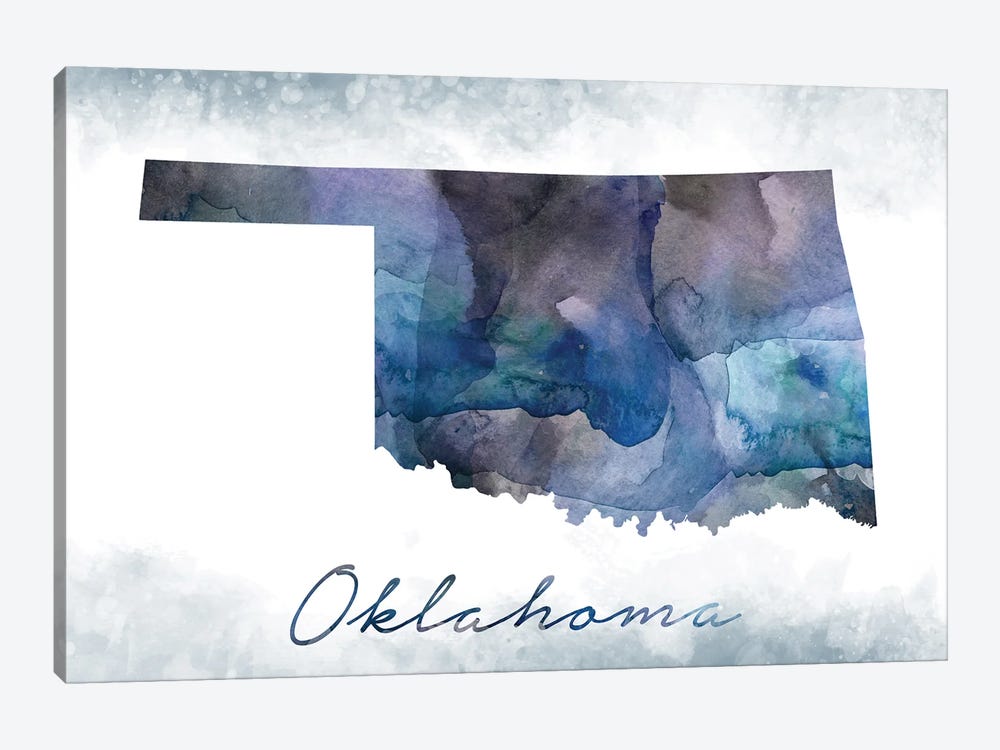 Oklahoma State Bluish by WallDecorAddict 1-piece Canvas Art Print