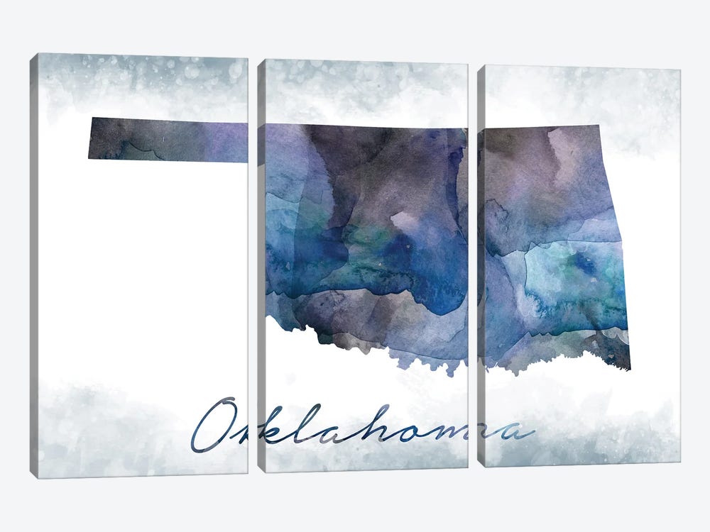 Oklahoma State Bluish by WallDecorAddict 3-piece Art Print
