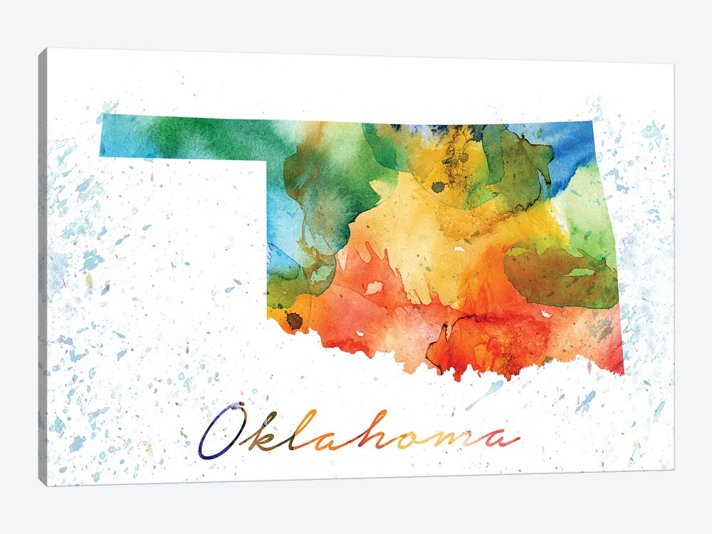 Oklahoma State Colorful by WallDecorAddict 1-piece Canvas Art