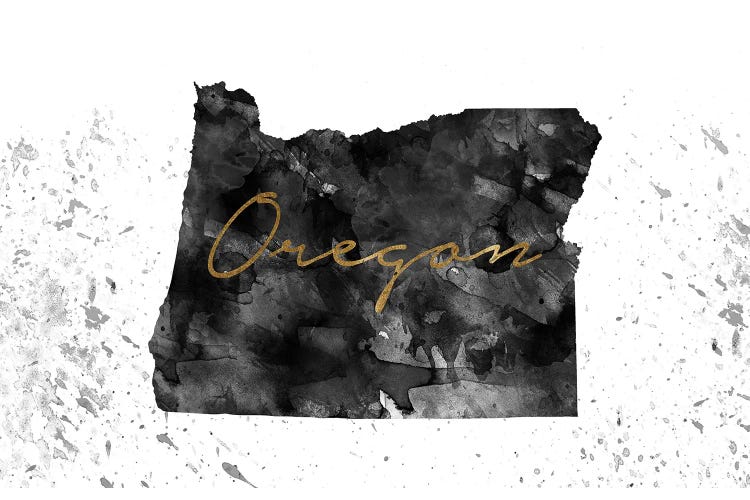 Oregon Black And White Gold by WallDecorAddict wall art
