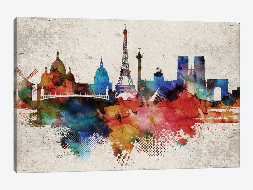 Paris Abstract by WallDecorAddict 1-piece Canvas Artwork