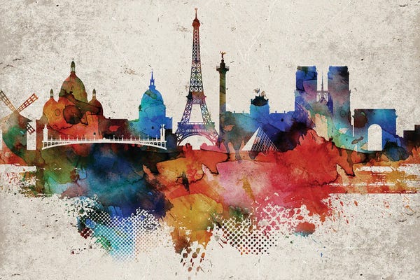 WallDecorAddict: Paris Abstract by WallDecorAddict