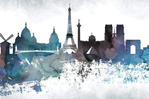 WallDecorAddict: Paris Bluish Skylines by WallDecorAddict