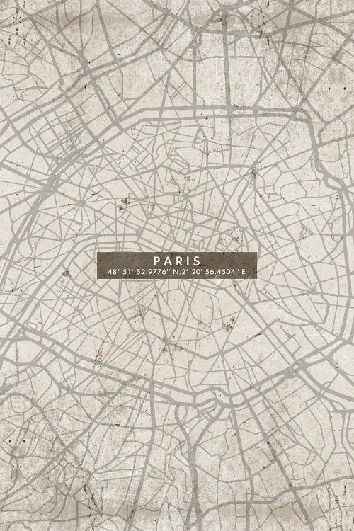 Paris City Map Abstract by WallDecorAddict wall art