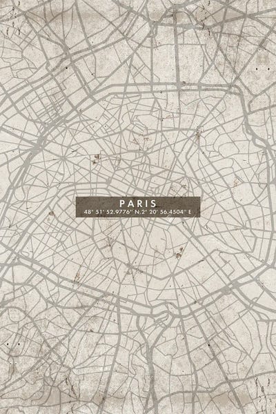 Paris Maps: Paris City Map Abstract by WallDecorAddict