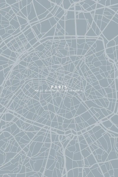 Paris City Map Simple Color by WallDecorAddict acrylic art print