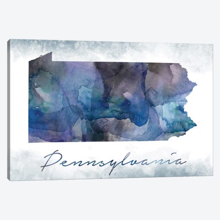 Pennsylvania State Bluish Canvas Print #WDA379} by WallDecorAddict Art Print