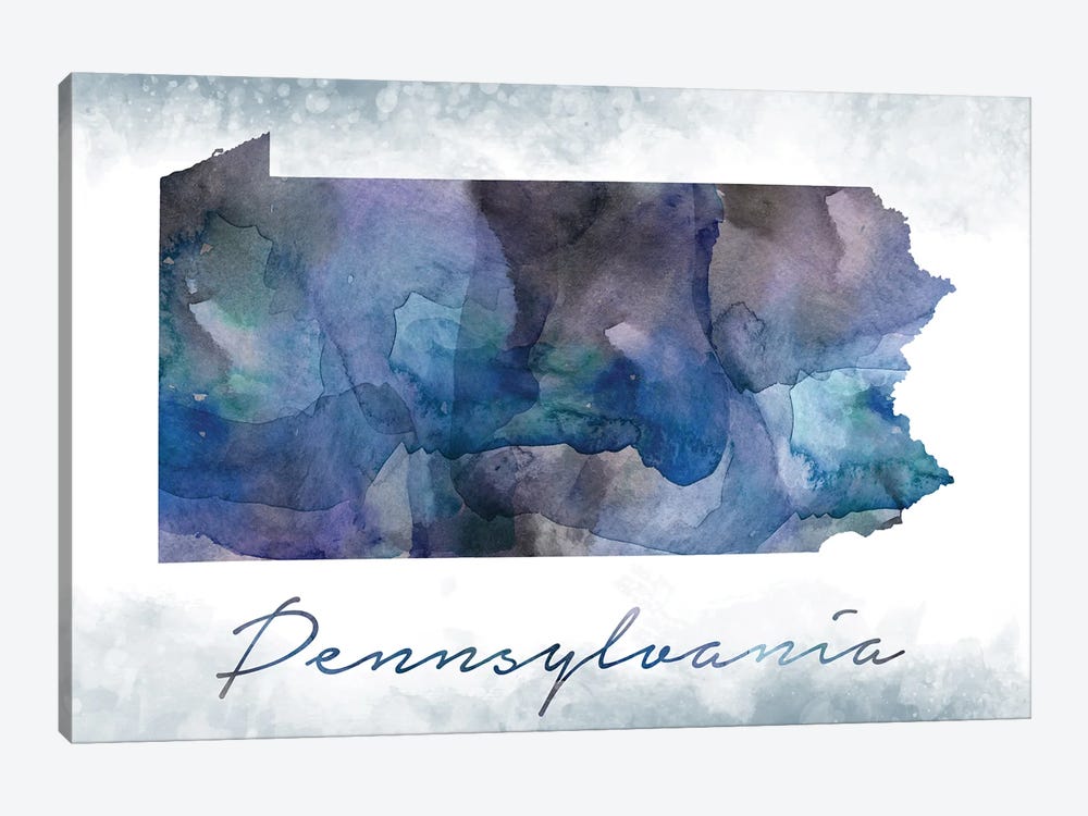 Pennsylvania State Bluish by WallDecorAddict 1-piece Canvas Print