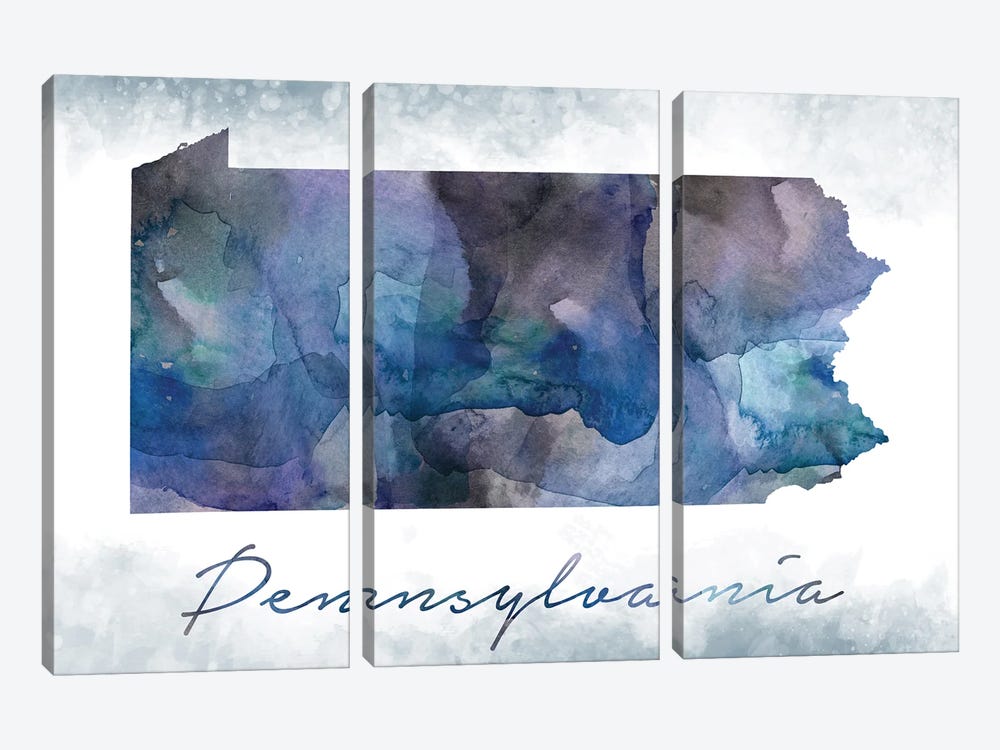 Pennsylvania State Bluish by WallDecorAddict 3-piece Art Print