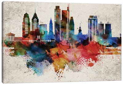 Philadelphia Abstract Canvas Art Print - Philadelphia Skylines