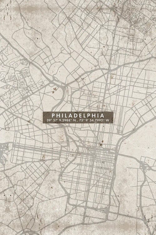 Philadelphia City Map Abstract