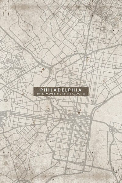 Pennsylvania: Philadelphia City Map Abstract by WallDecorAddict