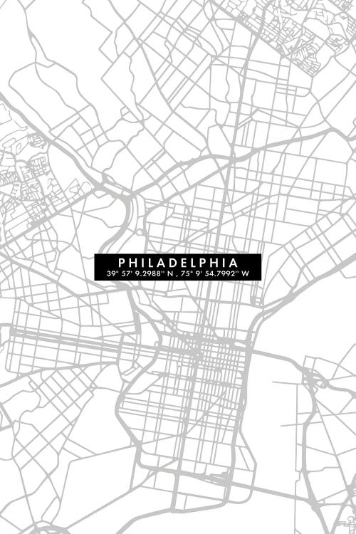 Philadelphia City Map Minimal