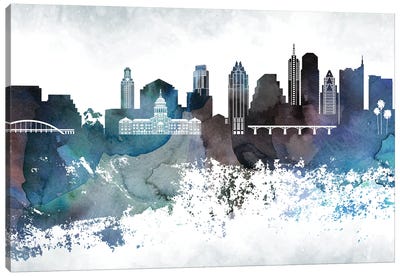 Austin Bluish Skylines Canvas Art Print - WallDecorAddict