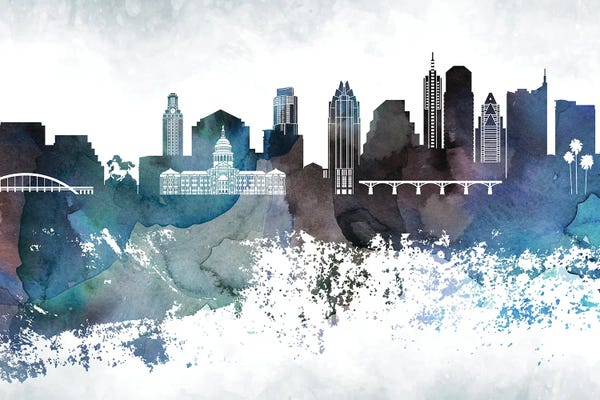 Skylines: Austin Bluish Skylines by WallDecorAddict