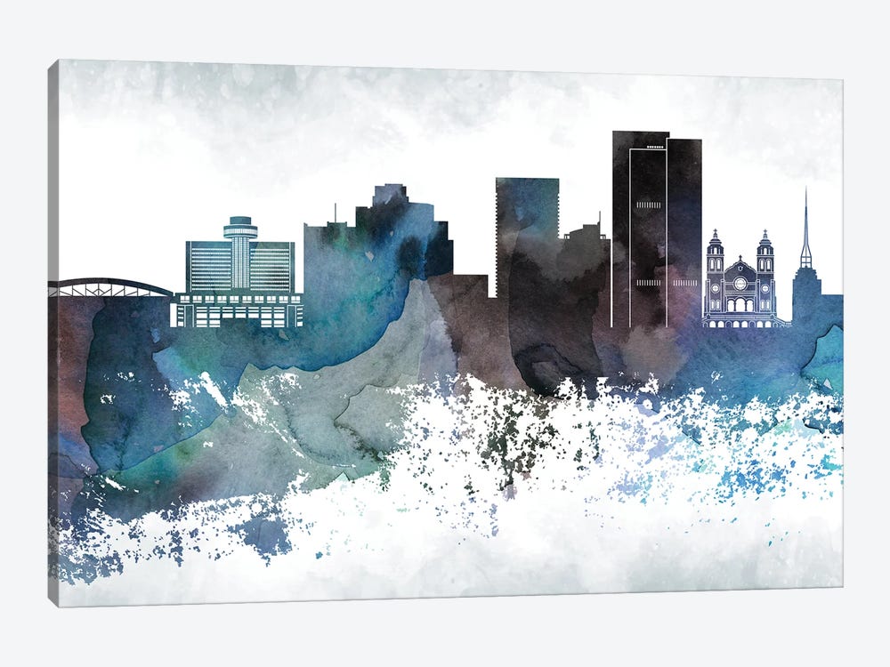 Phoenix Bluish Skylines by WallDecorAddict 1-piece Canvas Art