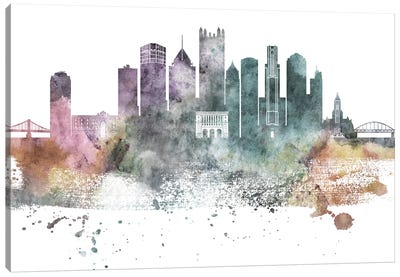 Pittsburgh Pastel Skylines Canvas Art Print - Pastels