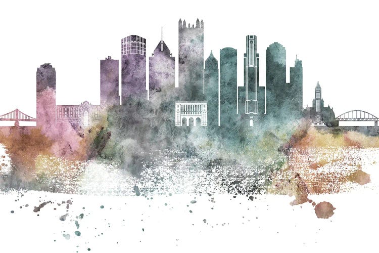 Pittsburgh Pastel Skylines by WallDecorAddict wall art