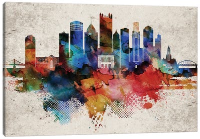 Pittsburgh Abstract Canvas Art Print - Pittsburgh Skylines