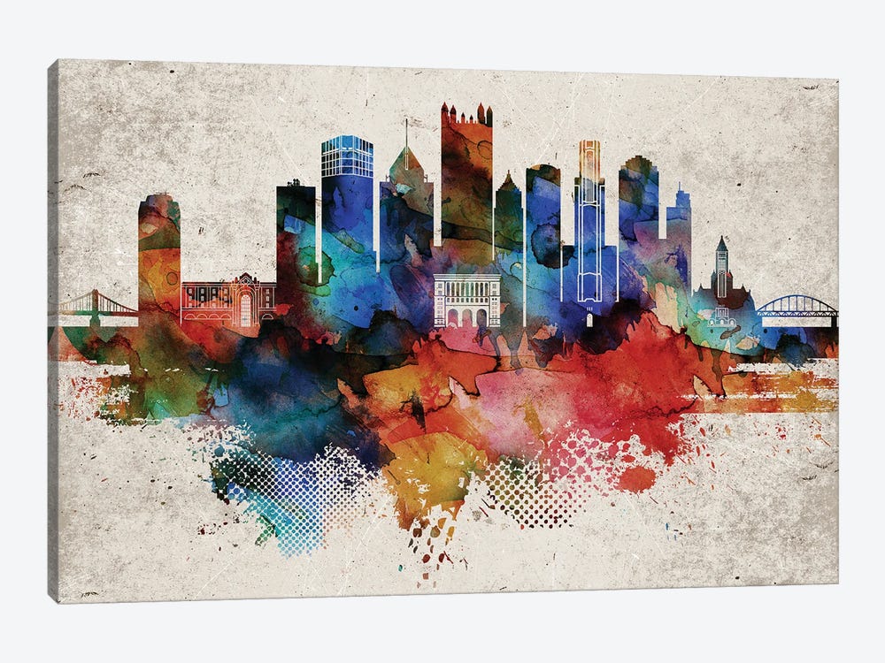Pittsburgh Abstract by WallDecorAddict 1-piece Canvas Print