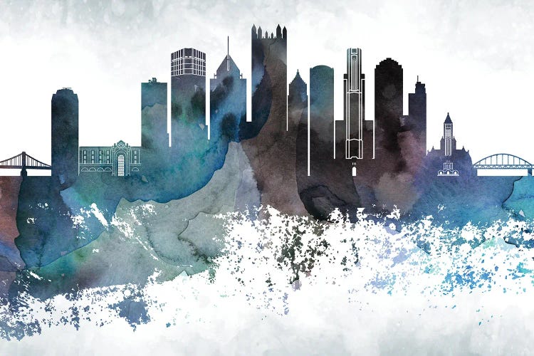 Pittsburgh Bluish Skylines by WallDecorAddict wall art