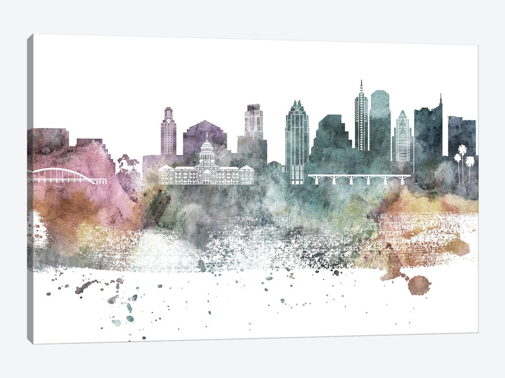 Austin Pastel Skylines by WallDecorAddict 1-piece Art Print