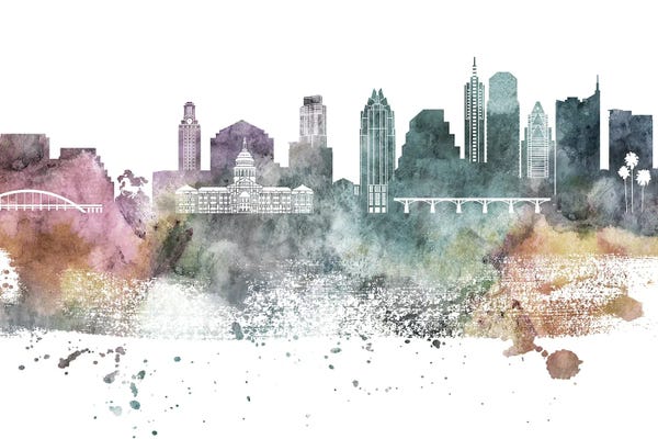 Austin: Austin Pastel Skylines by WallDecorAddict