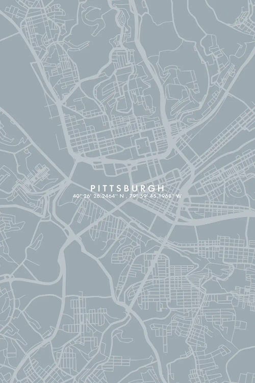 Pittsburgh City Map Simple Color