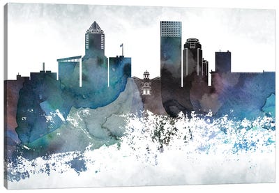 Portland Bluish Skylines Canvas Art Print - Oregon Art