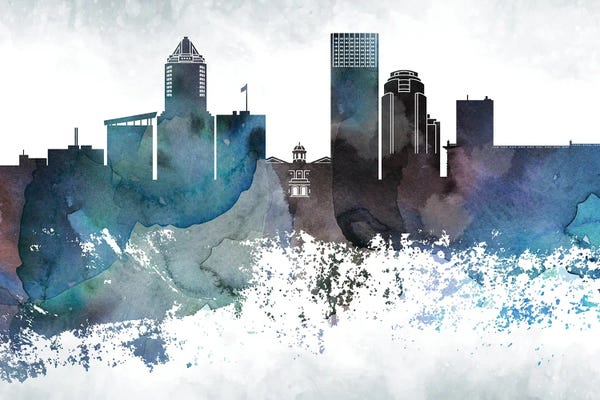 Portland: Portland Bluish Skylines by WallDecorAddict