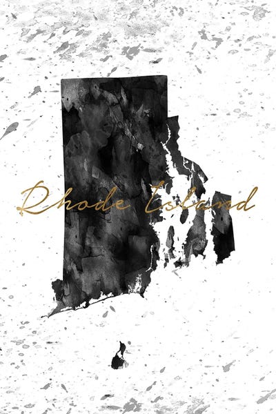 Rhode Island: Rhode Island Black And White Gold by WallDecorAddict