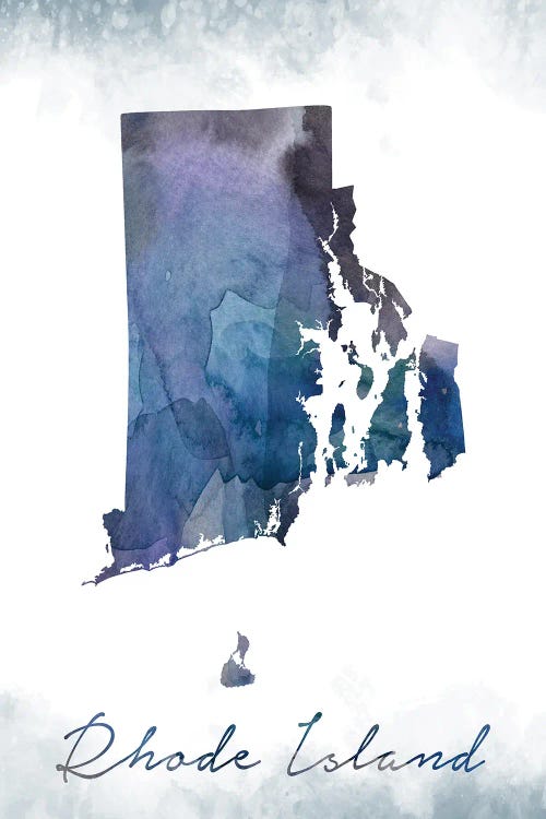 Rhode Island State Bluish by WallDecorAddict canvas print