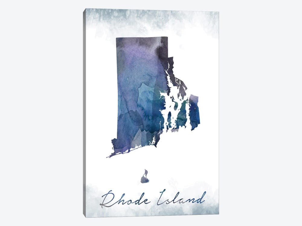 Rhode Island State Bluish by WallDecorAddict 1-piece Canvas Print
