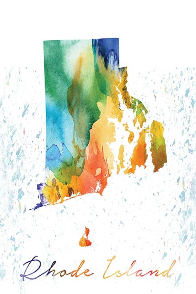 Rhode Island: Rhode Island State Colorful by WallDecorAddict