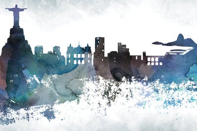 Rio Bluish Skylines by WallDecorAddict art print