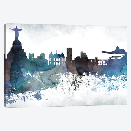 Rio Bluish Skylines Canvas Print #WDA415} by WallDecorAddict Art Print