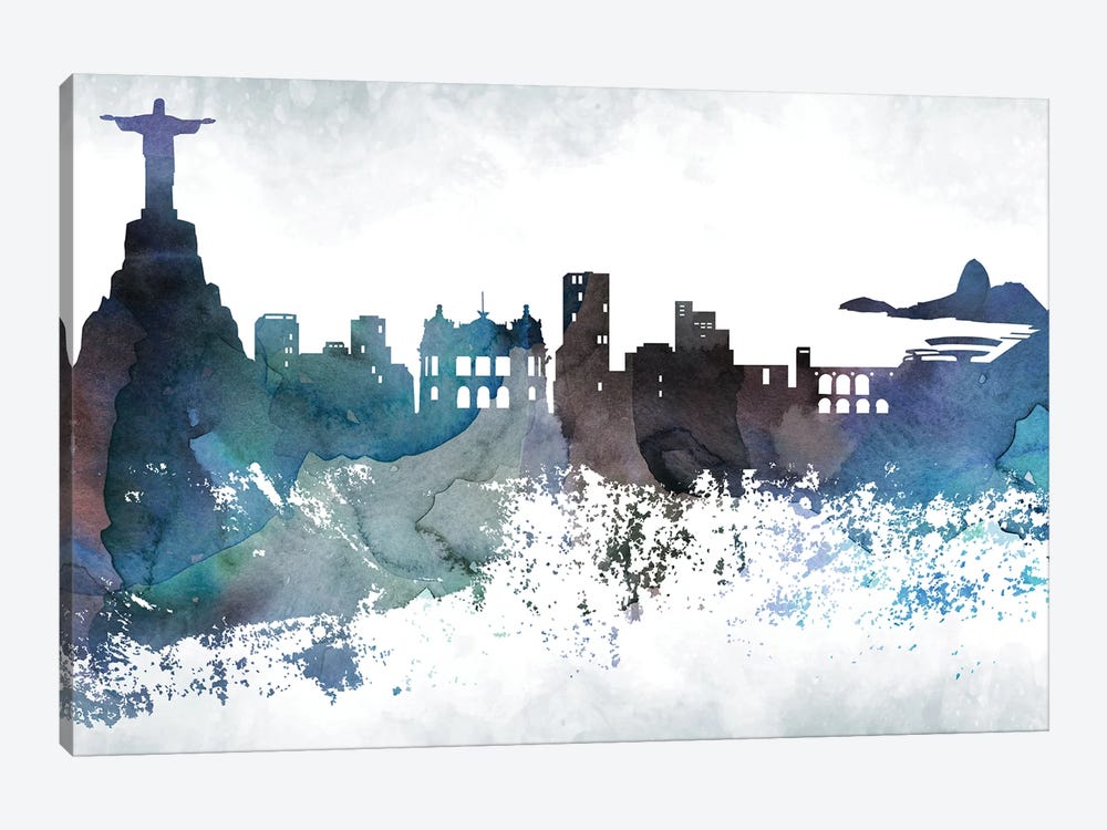 Rio Bluish Skylines by WallDecorAddict 1-piece Canvas Artwork