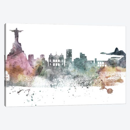 Rio Pastel Skylines Canvas Print #WDA416} by WallDecorAddict Canvas Print