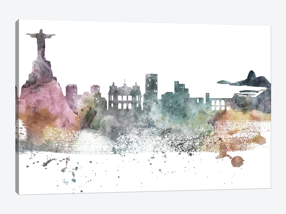 Rio Pastel Skylines by WallDecorAddict 1-piece Canvas Art Print