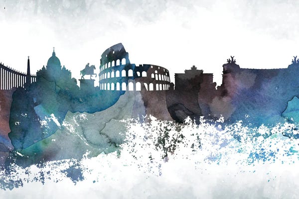 The Colosseum: Rome Bluish Skylines by WallDecorAddict