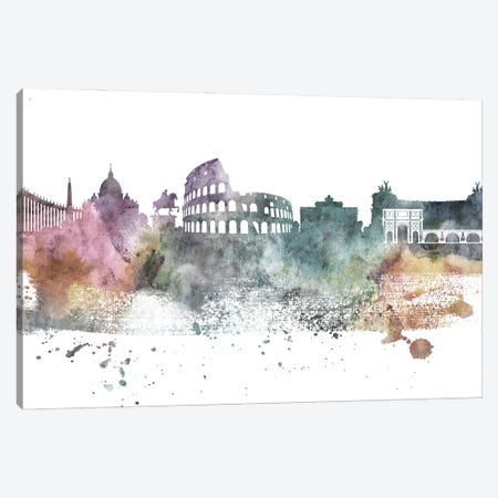 Rome Pastel Skylines Canvas Print #WDA420} by WallDecorAddict Canvas Art Print