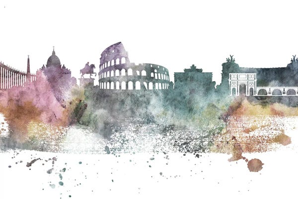 Rome Skylines: Rome Pastel Skylines by WallDecorAddict