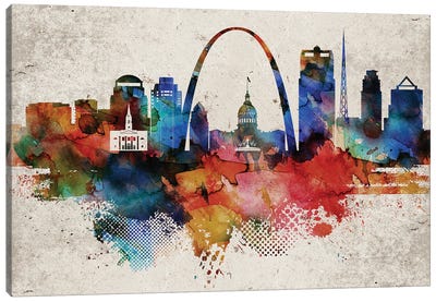 Saint Louis Abstract Canvas Art Print - St. Louis Skylines