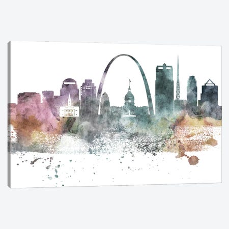 Saint Louis Pastel Skylines Canvas Print #WDA423} by WallDecorAddict Art Print