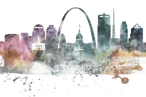 St. Louis: Saint Louis Pastel Skylines by WallDecorAddict
