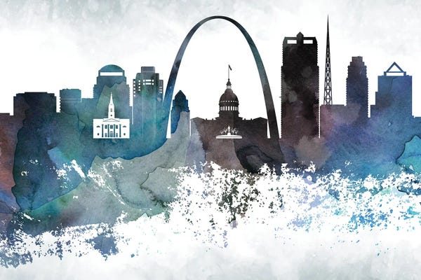 Missouri: Saint Louis Bluish Skylines by WallDecorAddict