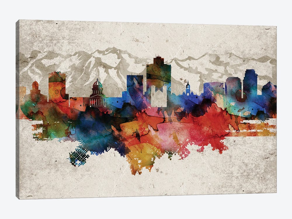 Salt Lake City Abstract by WallDecorAddict 1-piece Art Print