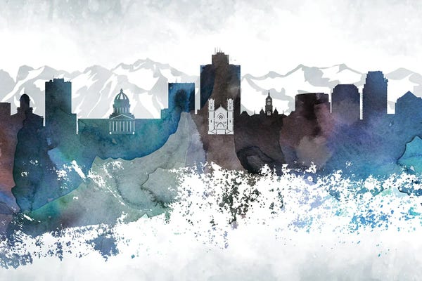 Utah: Salt Lake City Bluish Skylines by WallDecorAddict