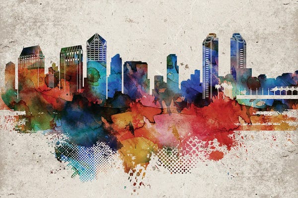 San Diego Skylines: San Diego Abstract by WallDecorAddict