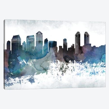 San Diego Bluish Skylines Canvas Print #WDA435} by WallDecorAddict Art Print